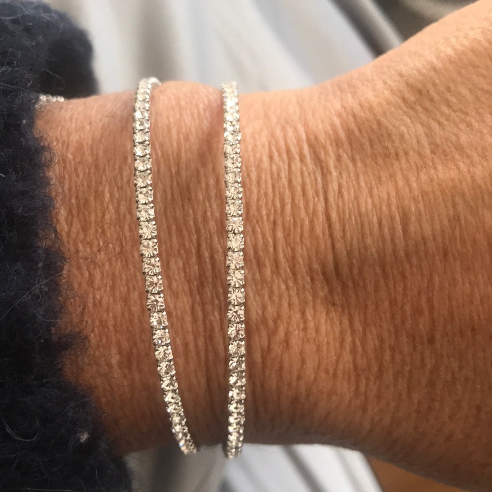 SS & Swarovski Crystal flex wrap bracelet! NEW